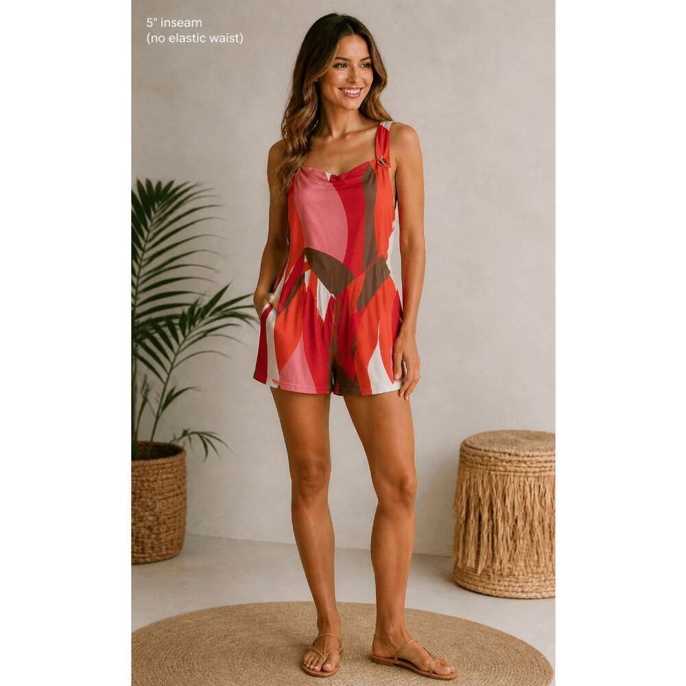 Women's Multicolor Sleeveless Romper XL